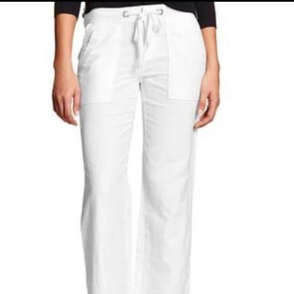 LAST DAY 🔥Banana Republic Martin Fit White Linen Pants